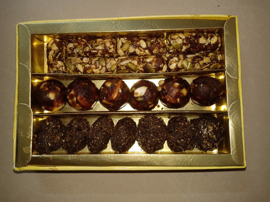 Decorative Gift Box with Assorted Healthy Sweets